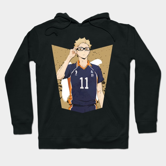 Haikyuu!!: Kei Tsukishima Ink Design Hoodie by InalZ